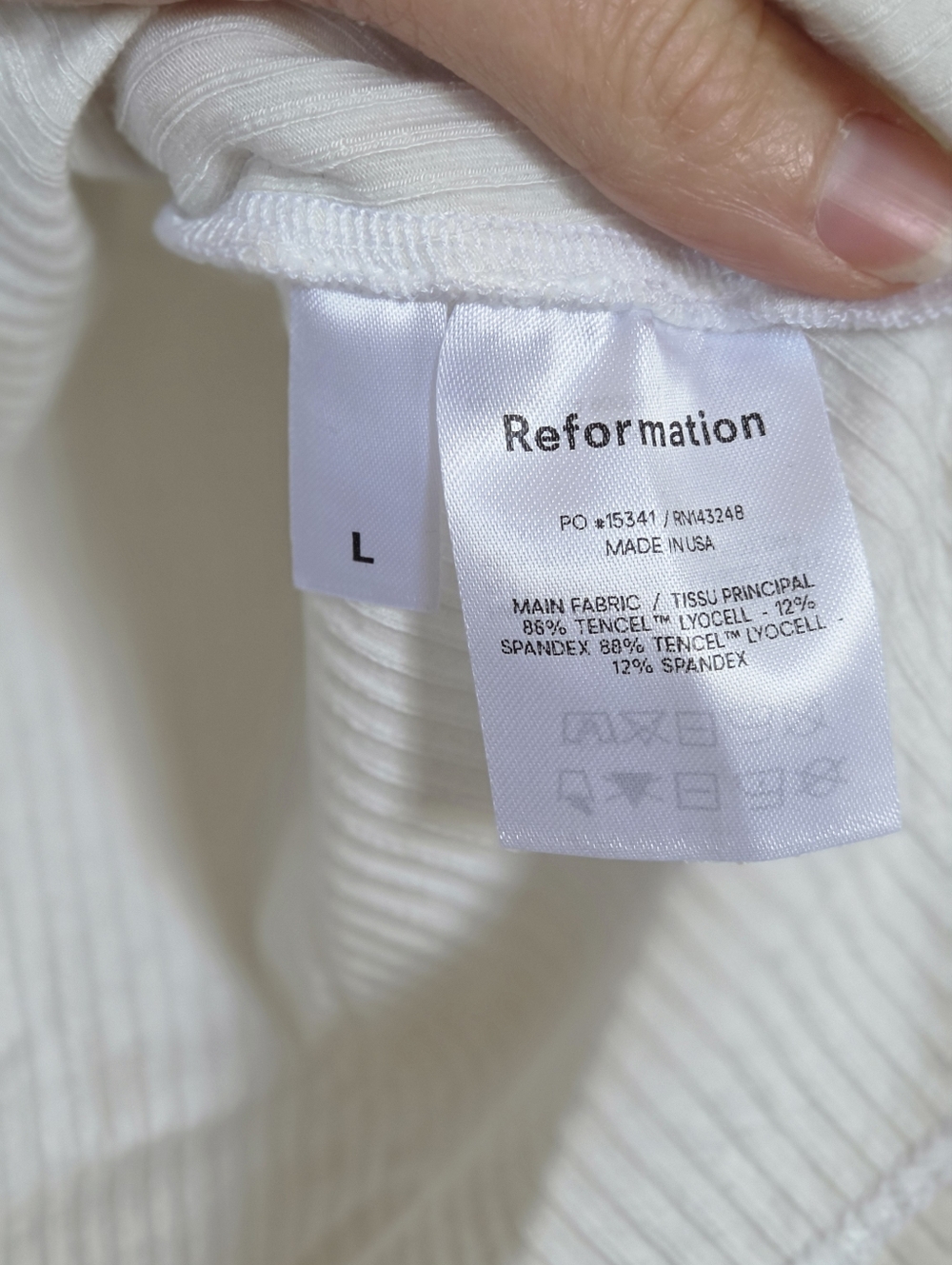 Reformation White Ribbed Square-Neck Tank - Picture 3 of 4